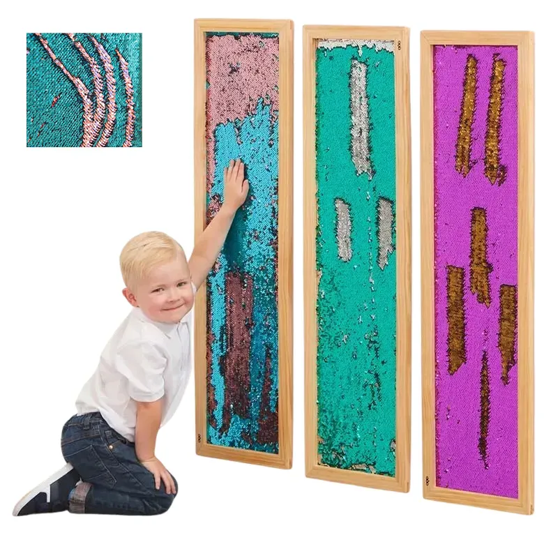 Vægpanel m. pailletter - Blå/Pink, 1 stk EY11104