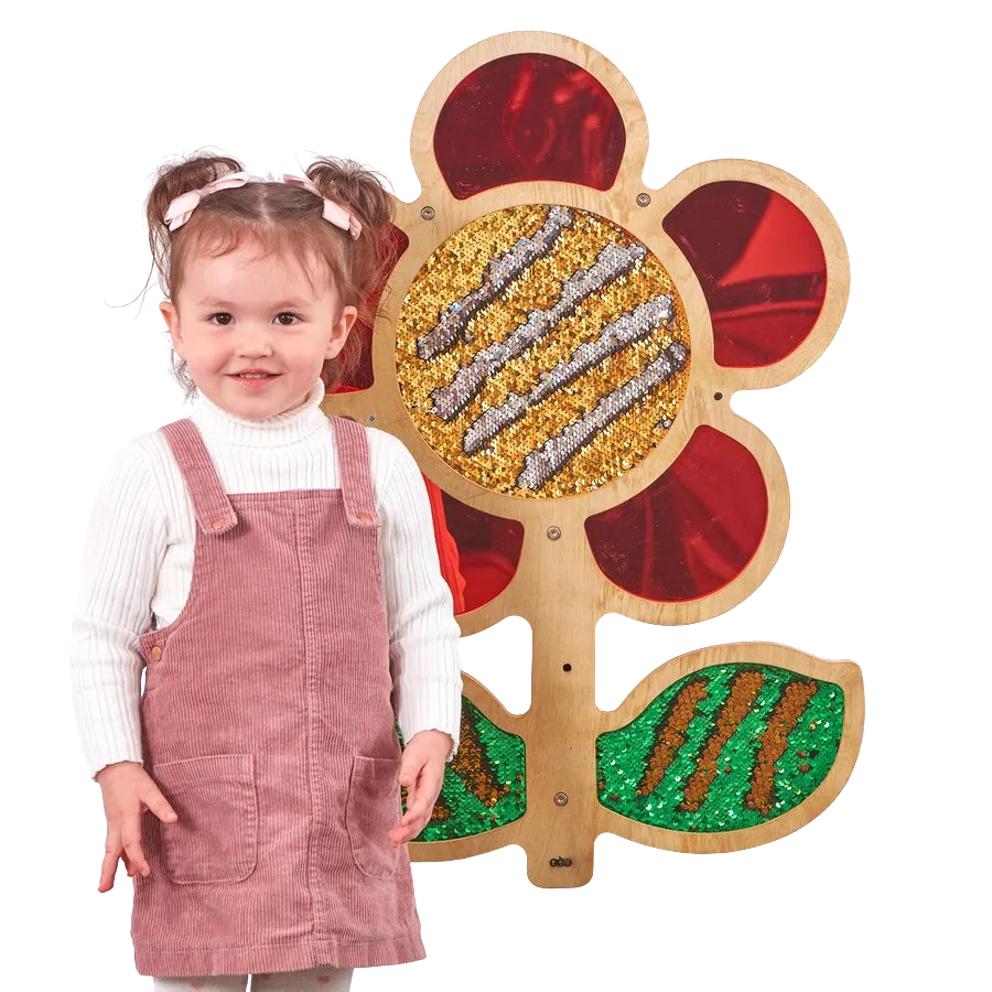 Vægpanel m. pailletter - Blomster, 3 stk EY11070