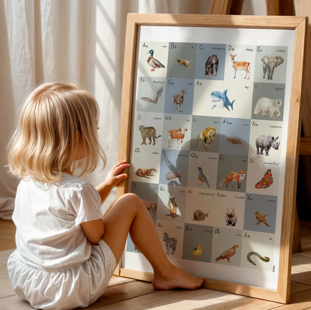 Abcleg Plakat - ABC med dyr Ocean-B2 (50 x 70) pldyrocean-B2