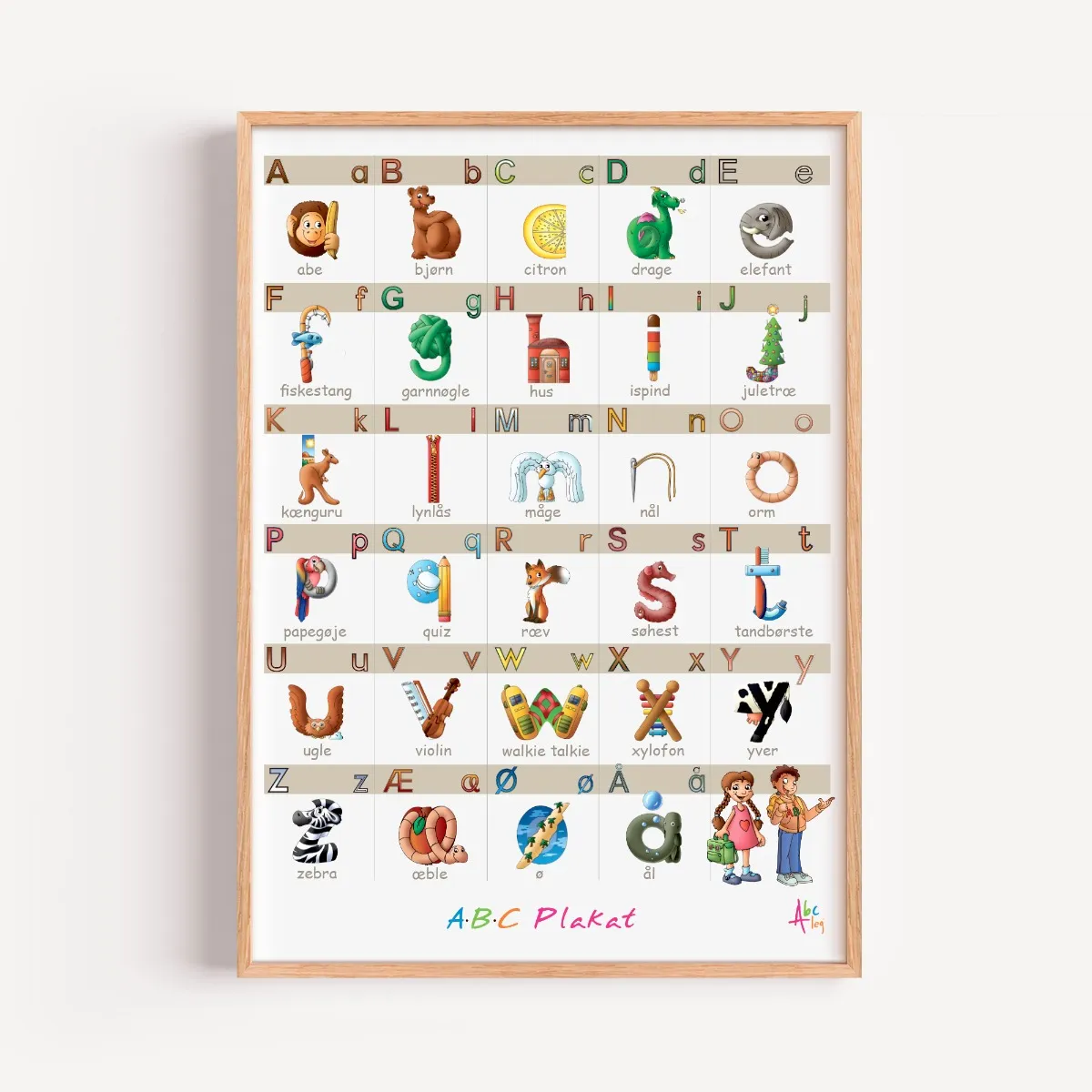 Abcleg Plakat - ABC Plakat med alfabetet-30 x 40 cm. 99-500307-30x40