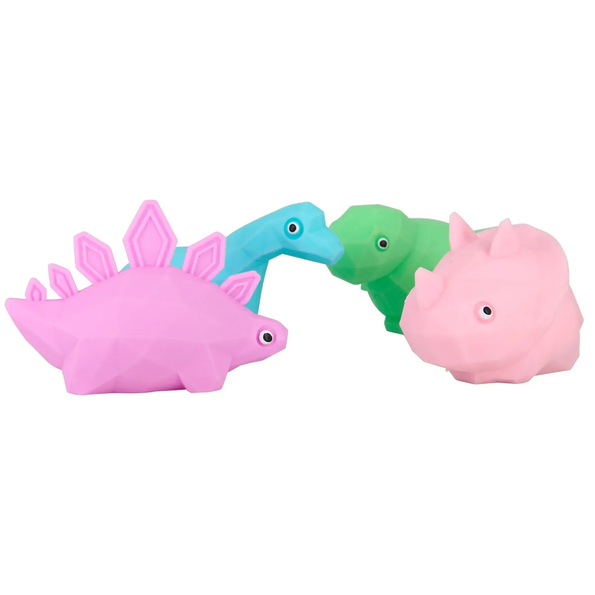 Dinosaur stressfigurer – 4 stk. i pastelfarver X-011940