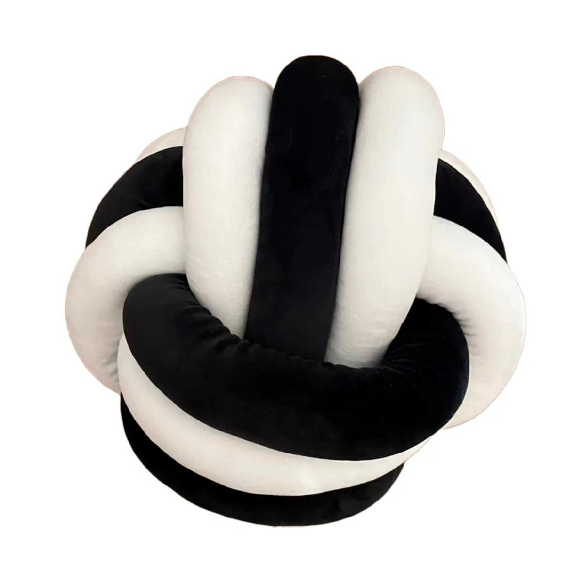 Knudepude Sort og hvid Ø 25 X-000239