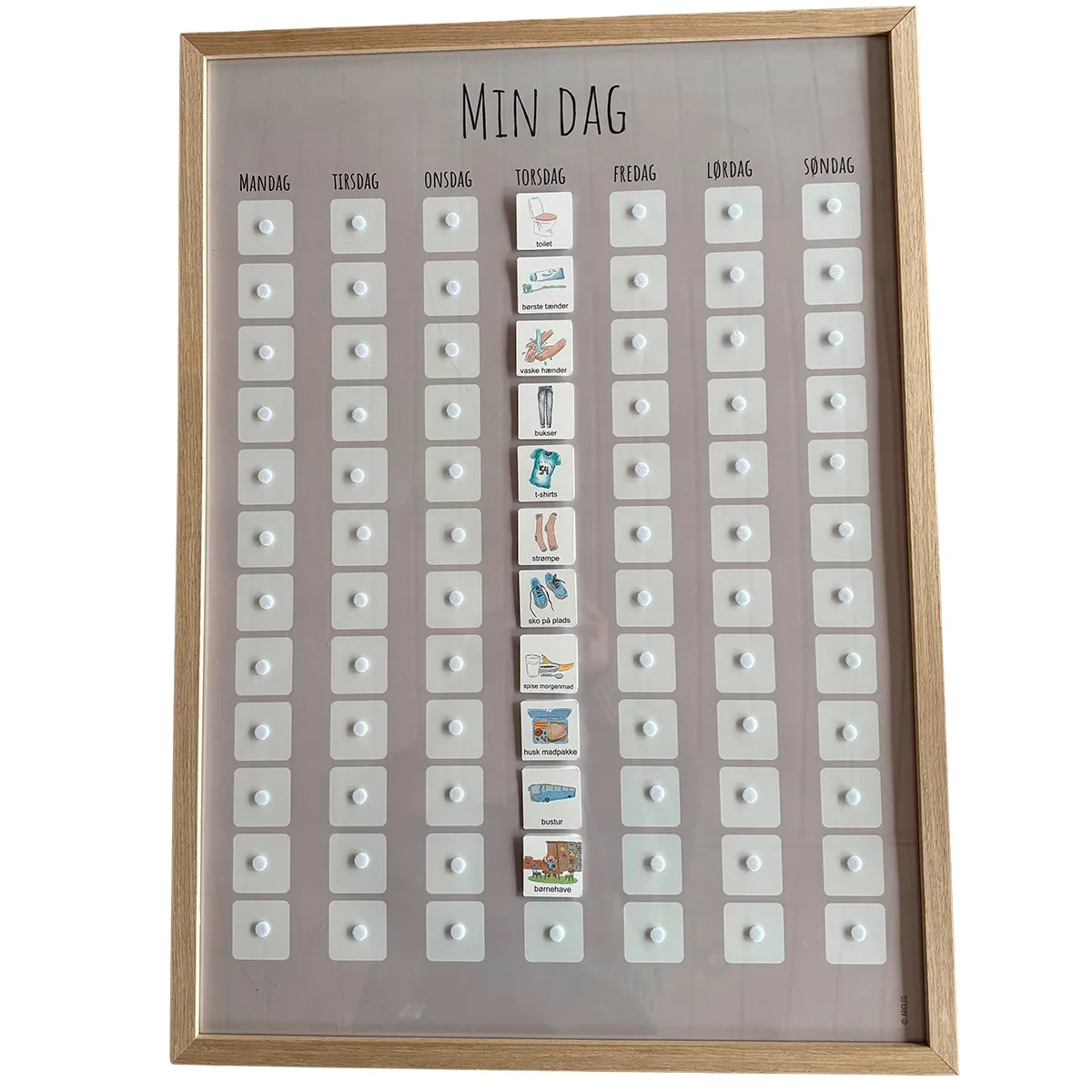 Piktogrammer - Ugetavle Grå - kun tavlen 99-pictavlegrå