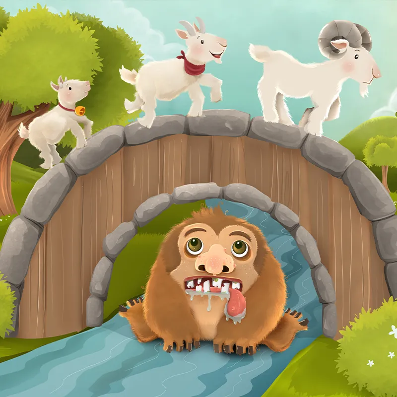 Abcleg Læringstæppe - Bukke Bruse 120 x 120 cm 99-5006971