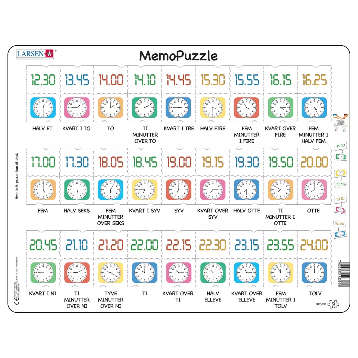 Larsen Puslespil - Lær klokken 37-OB7DK