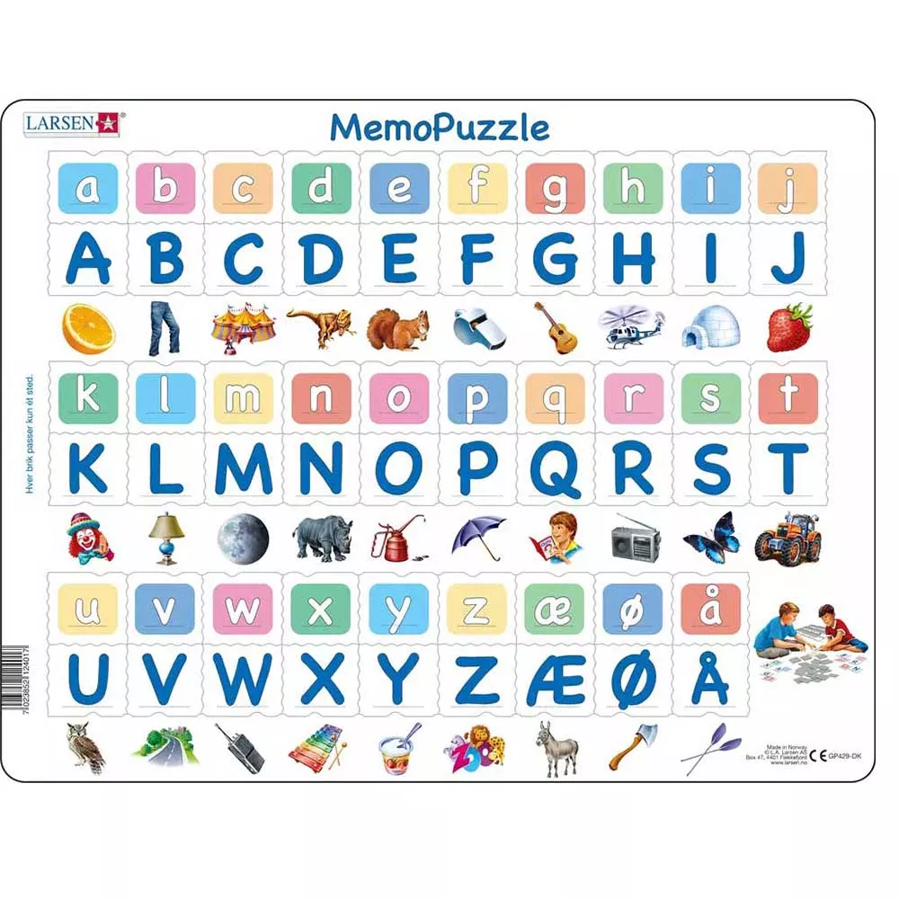 Larsen Puslespil - Alfabet med 29 store og små bogstaver LA12401