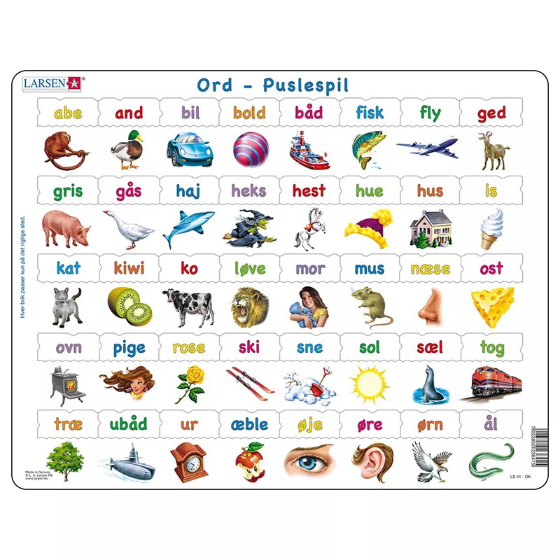 Larsen Puslespil - Lær at læse - 40 Brikker I-LS41