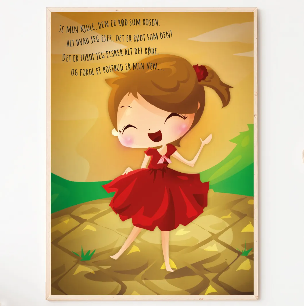 Abcleg Plakat - Se min kjole 50 x 70 cm m. tekst Kjole50x70