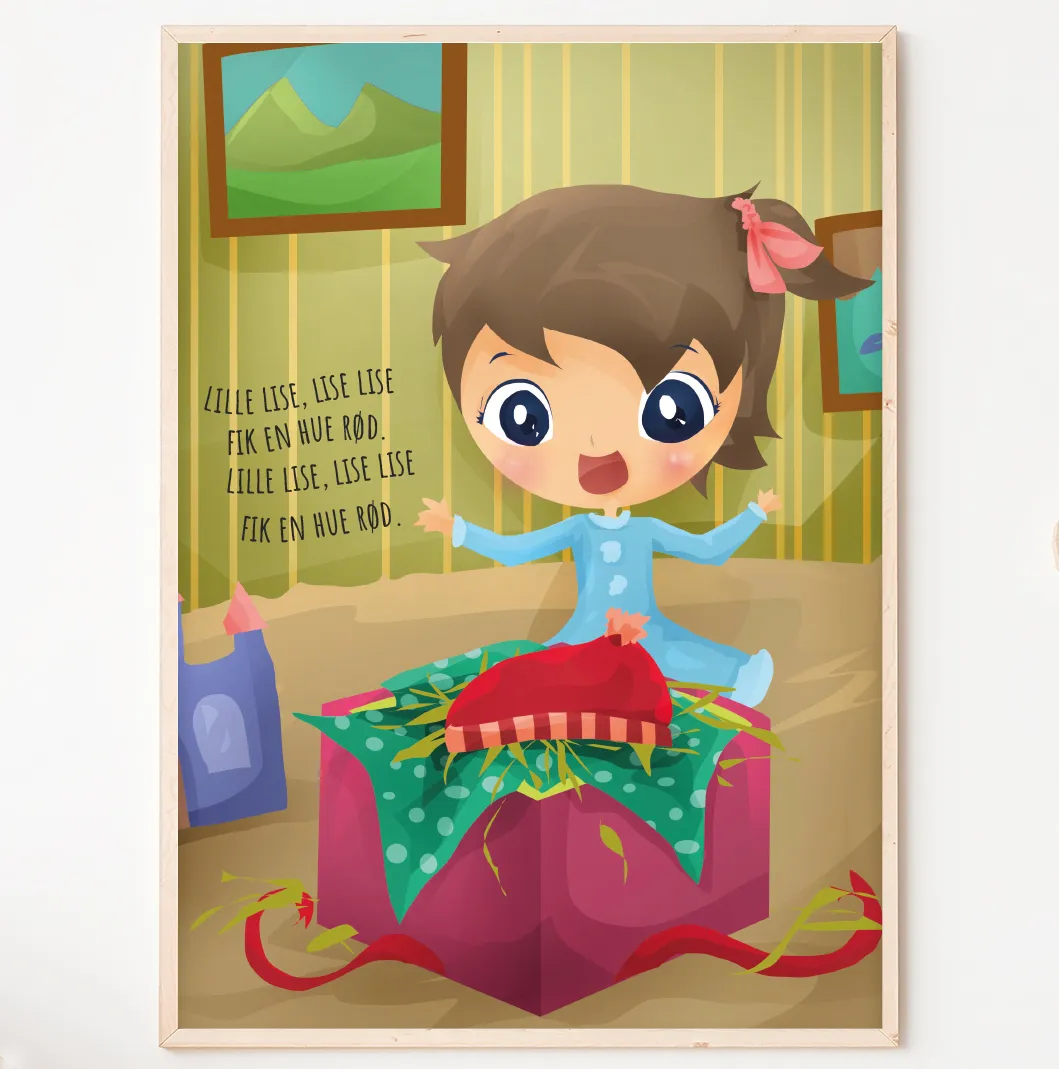 Abcleg Plakat - Lille lise 50 x 70 cm m. tekst lise50x70