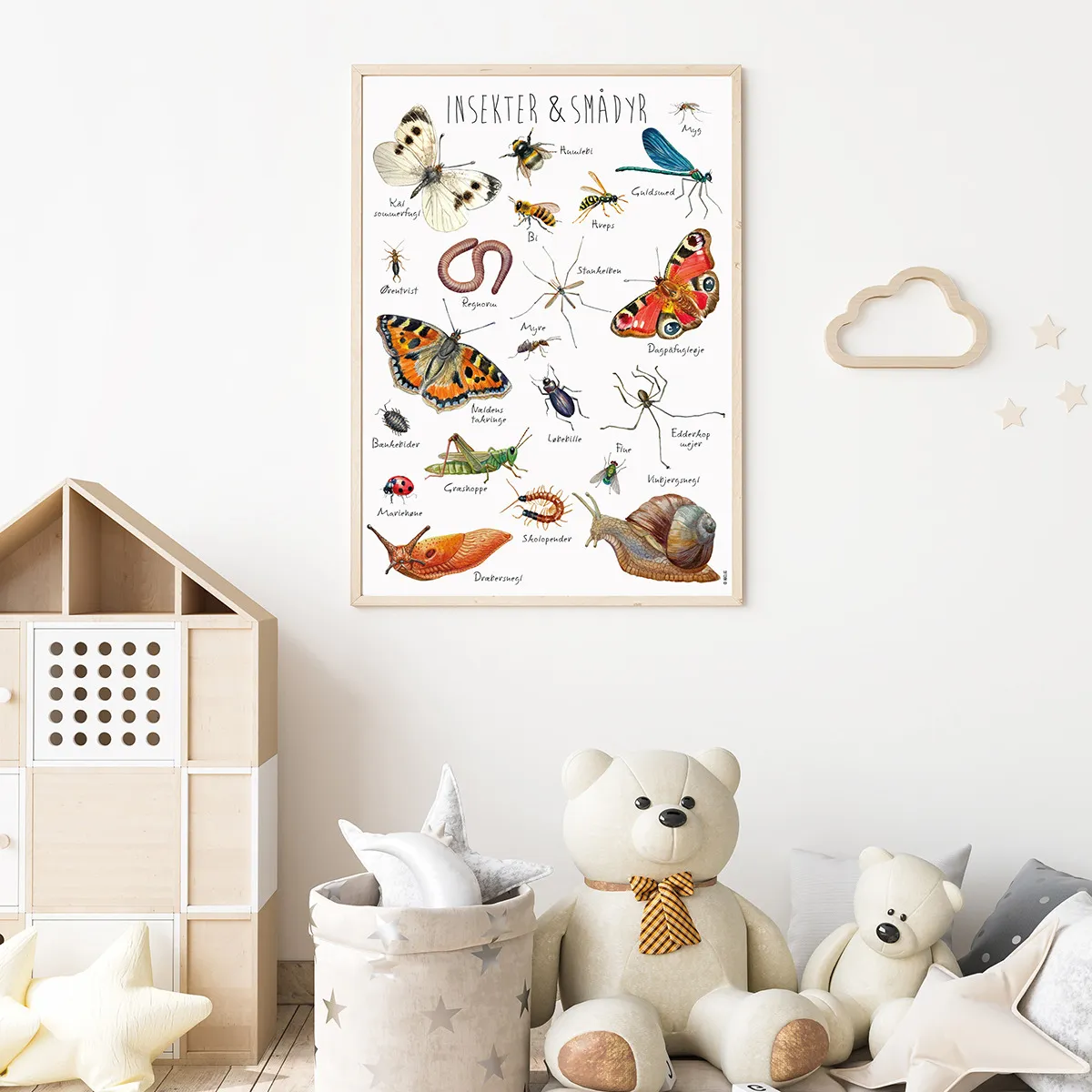 Abcleg Plakat - Insekter i haven 50 x 70 cm Insekt-50x70cm