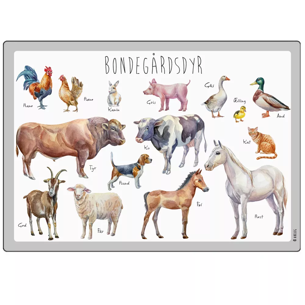 Abcleg Dækkeserviet - Bondegårdsdyr 99-500598-3