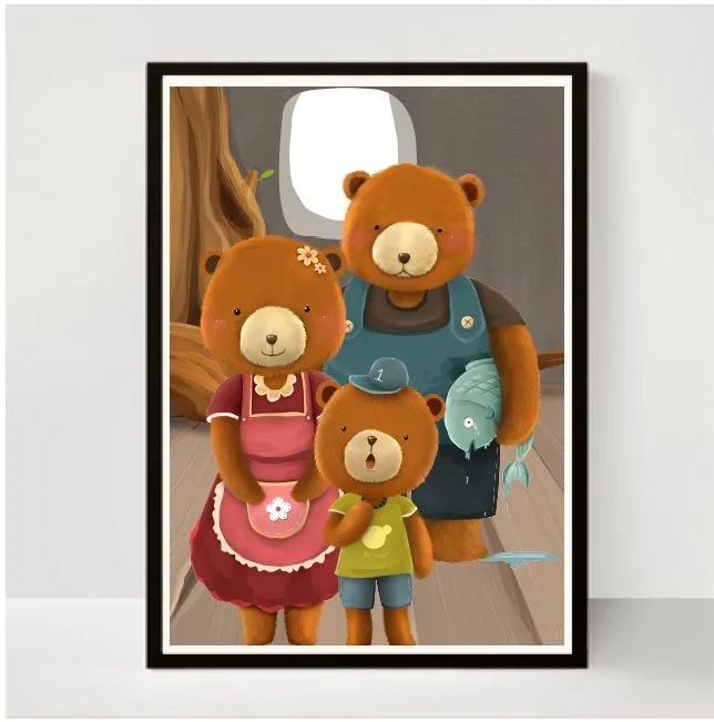 Abcleg Plakat - Guldlok og bjørnene A3 99-500161